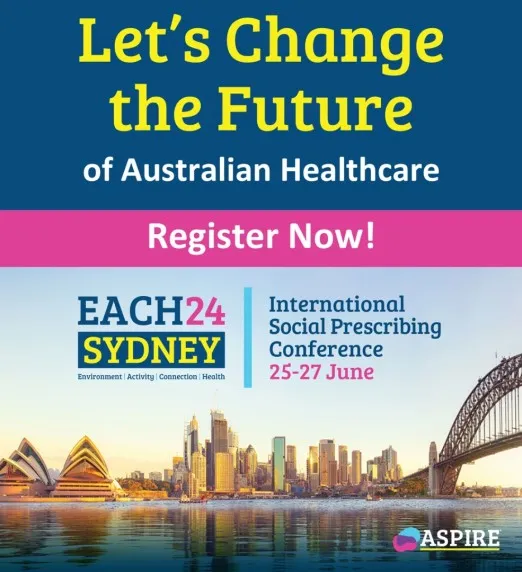 An image of Sydney Harbour with text: Let's Change the Future of Australian Healthcare Register now!