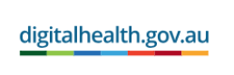 A multicoloured bar with the text: digitalhealth.gov.au