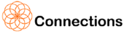An orange logo with black text: Connections